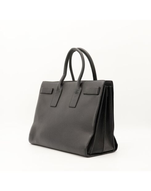 Schwarze Ledertasche - Guter Zustand - 32x26x16 cm