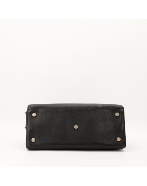 Schwarze Ledertasche - Guter Zustand - 32x26x16 cm