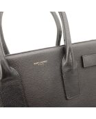 Schwarze Ledertasche - Guter Zustand - 32x26x16 cm