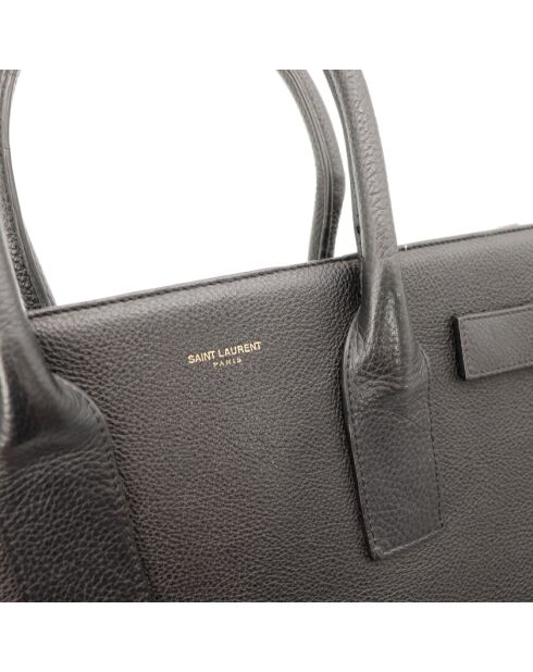 Schwarze Ledertasche - Guter Zustand - 32x26x16 cm
