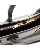 Schwarze Ledertasche - Guter Zustand - 32x26x16 cm