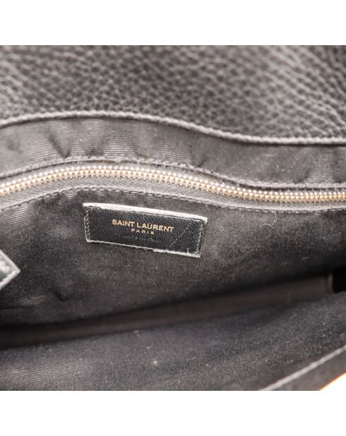 Schwarze Ledertasche - Guter Zustand - 32x26x16 cm