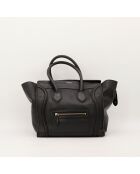 Luggage Phantom Ledertasche aus schwarzem Leder - Sehr guter Zustand - 26x25x13 cm