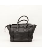 Luggage Phantom Ledertasche aus schwarzem Leder - Sehr guter Zustand - 26x25x13 cm