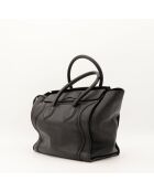 Luggage Phantom Ledertasche aus schwarzem Leder - Sehr guter Zustand - 26x25x13 cm