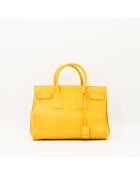 Kleine gelbe Ledertasche - Sehr guter Zustand - 36x28x16 cm