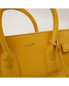 Kleine gelbe Ledertasche - Sehr guter Zustand - 36x28x16 cm