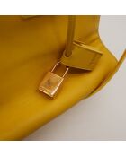 Kleine gelbe Ledertasche - Sehr guter Zustand - 36x28x16 cm