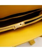 Kleine gelbe Ledertasche - Sehr guter Zustand - 36x28x16 cm