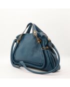 Paraty blaue Ledertasche - Sehr guter Zustand - 38x27x17 cm