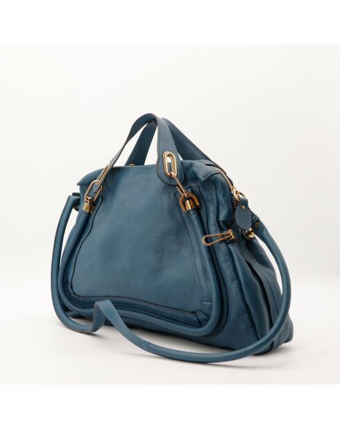 Paraty blaue Ledertasche - Sehr guter Zustand - 38x27x17 cm