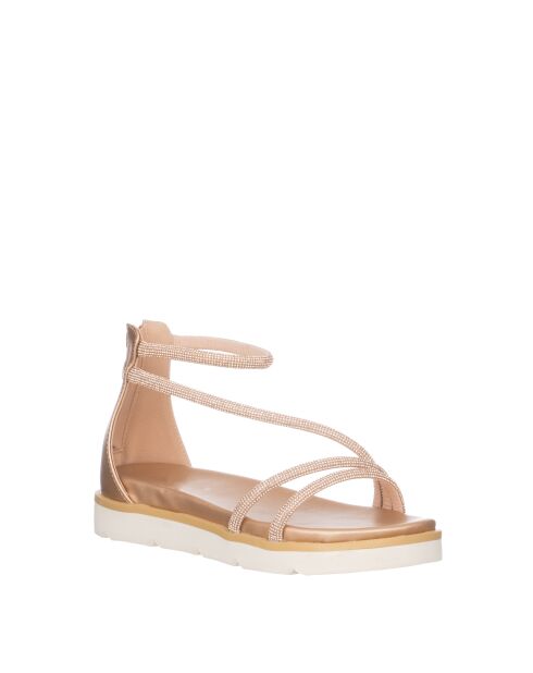 Laminato-Sandalen in Roségold