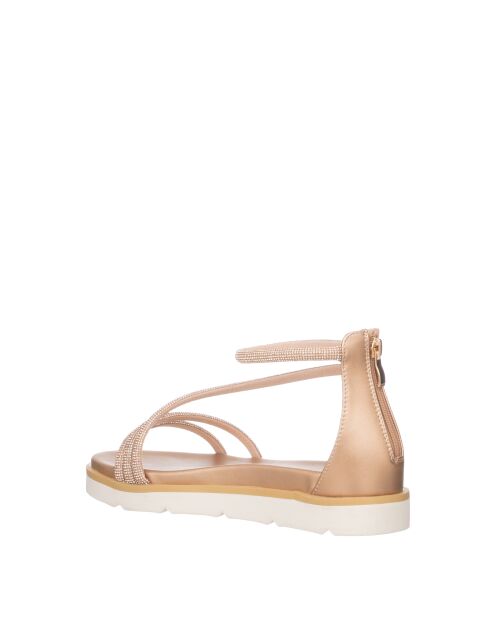 Laminato-Sandalen in Roségold