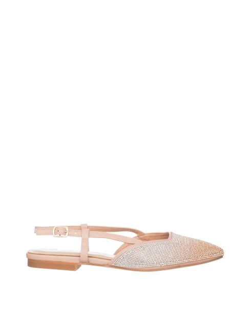 Sandalen mit Strasssteinen in Roségold