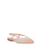 Sandalen mit Strasssteinen in Roségold