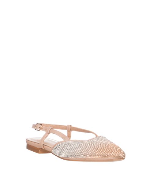 Sandalen mit Strasssteinen in Roségold