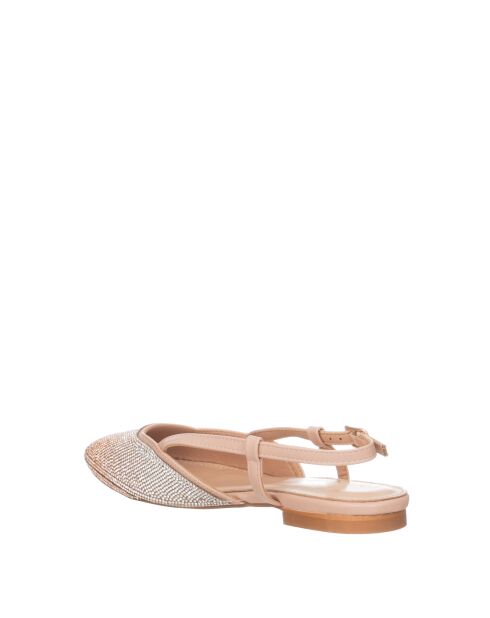 Sandalen mit Strasssteinen in Roségold