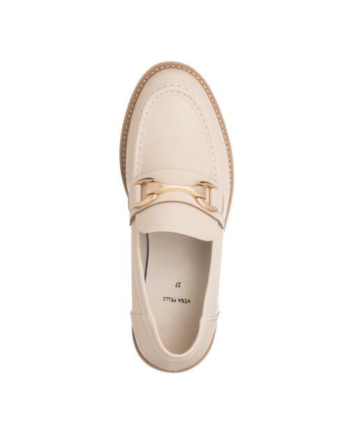 Morbidi mocassini beige in platino