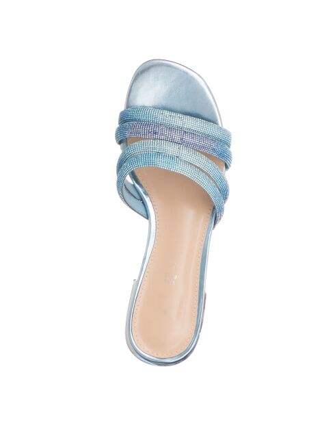 Sandali in laminato blu chiaro