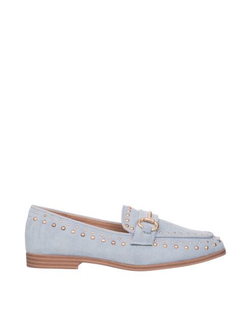 Mocassins Alcantara bleu ciel
