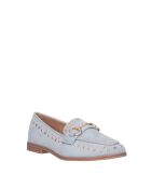 Mocassins Alcantara bleu ciel