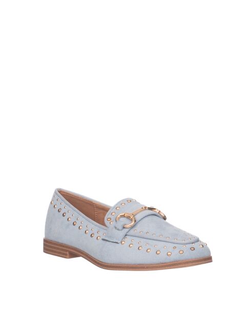 Mocassins Alcantara bleu ciel