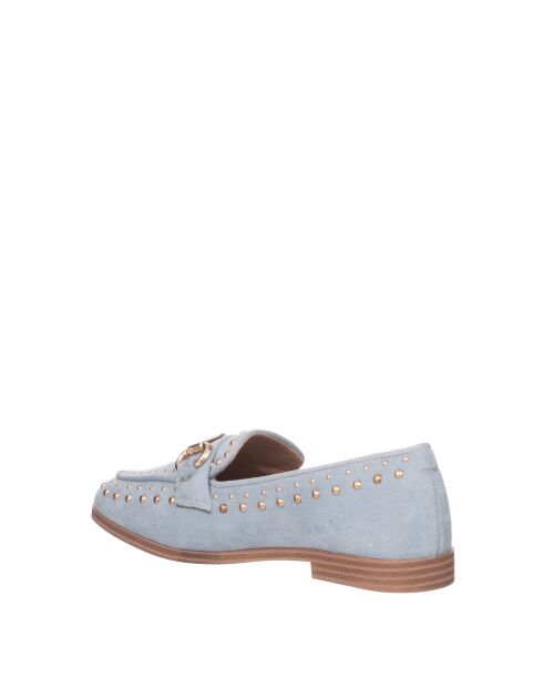 Mocassins Alcantara bleu ciel