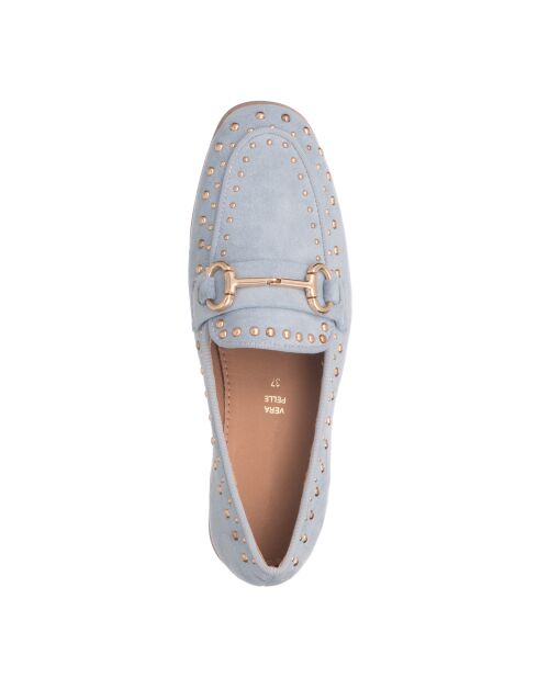 Mocassins Alcantara bleu ciel
