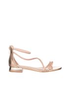Laminato-Sandalen in Roségold