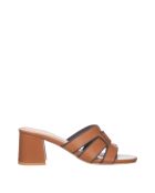 Braune Sandalen mit weichem Absatz - 6 cm Absatz