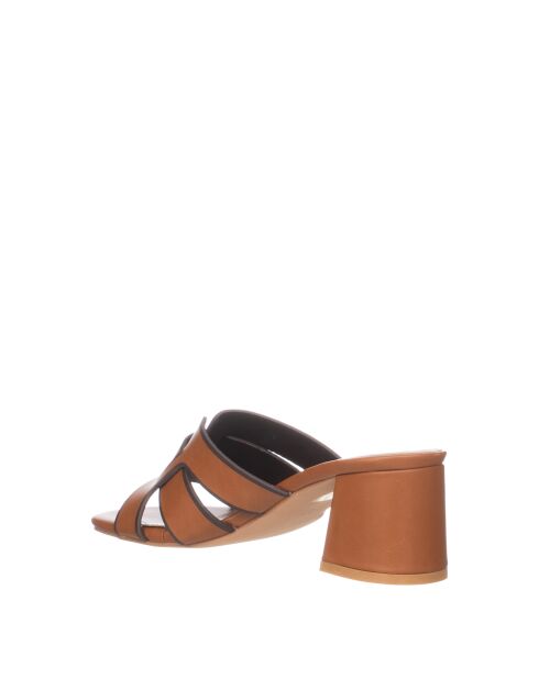 Braune Sandalen mit weichem Absatz - 6 cm Absatz