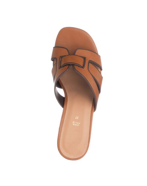 Braune Sandalen mit weichem Absatz - 6 cm Absatz