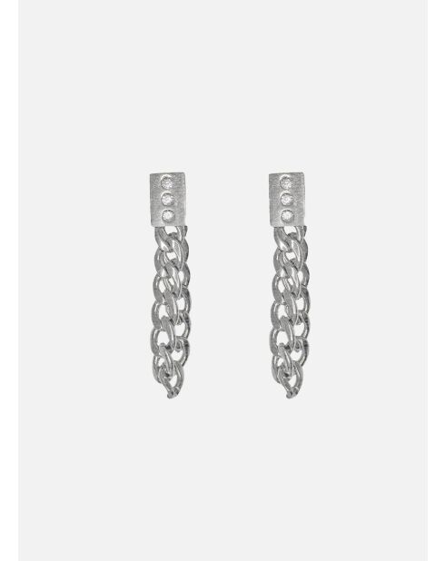 Boucles d'oreilles Poseidon argenté/Clip/Blanc