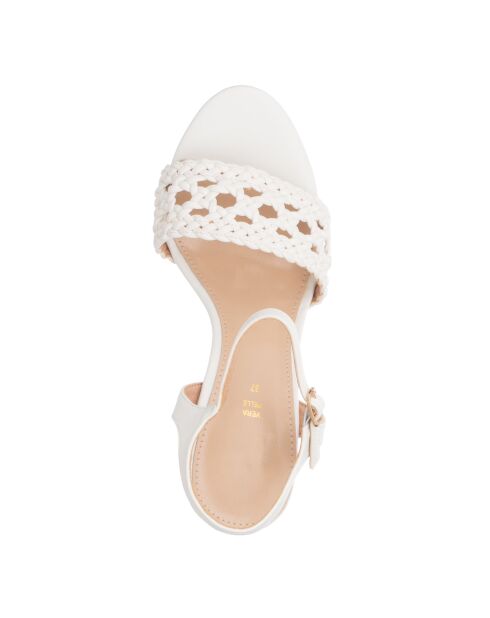 Witte sandalen met zachte hak - hak van 8 cm