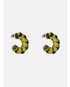 Boucles d'oreilles Ivana argenté/Vert/Pin