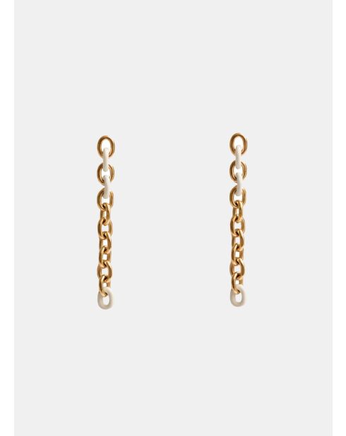 Boucles d'oreilles Cygnus doré/Blanc