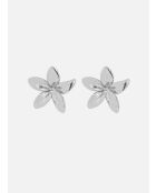Boucles d'oreilles Flora argentée