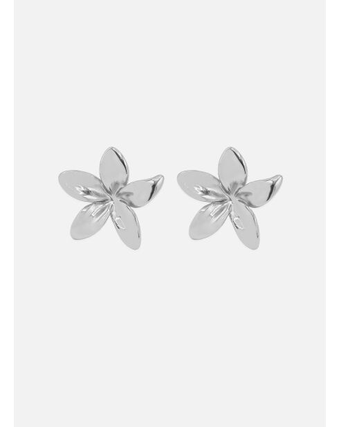 Boucles d'oreilles Flora argentée