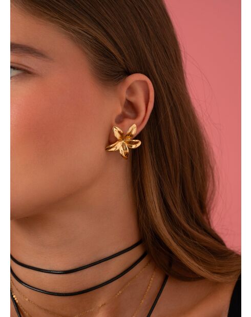 Boucles d'oreilles Flora argentée