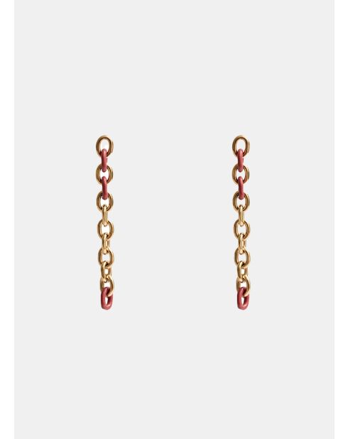 Boucles d'oreilles Cygnus doré/Terracotta