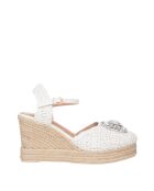 Zeppe bianche Uncinetto - tacco 9 cm