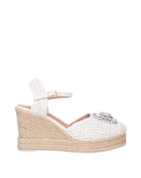 Zeppe bianche Uncinetto - tacco 9 cm
