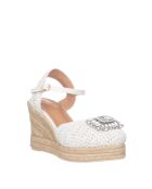 Zeppe bianche Uncinetto - tacco 9 cm