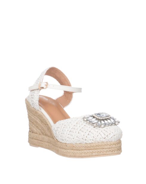 Zeppe bianche Uncinetto - tacco 9 cm