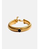 Freya Armband aus goldenem und schwarzem Onyx