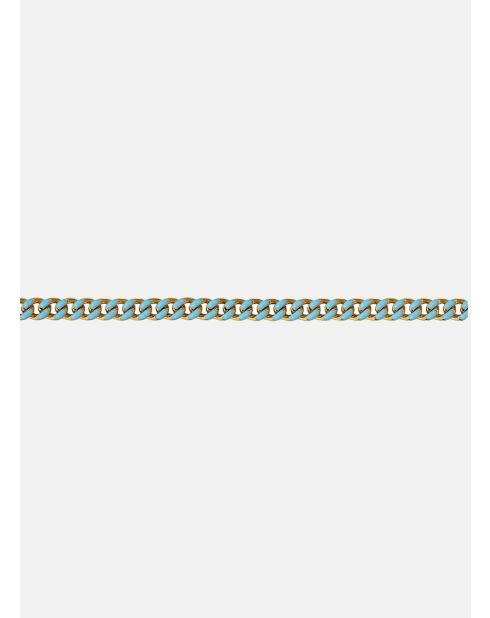 Kettenarmband aus poliertem Gold/Türkis