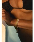 Kettenarmband aus poliertem Gold/Türkis