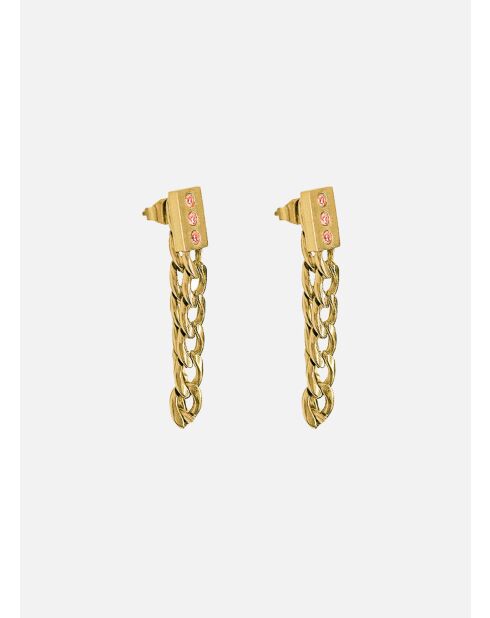 Boucles d'oreilles Poseidon doré/Pin/Rose