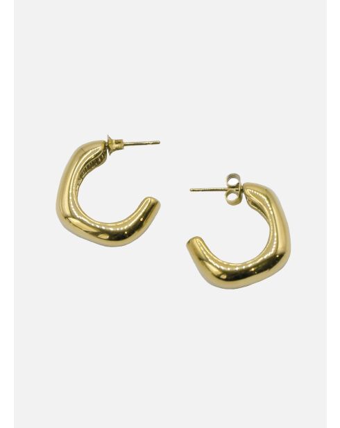 Boucles d'oreilles Ninon doré/Pin