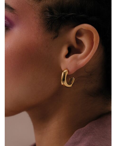 Boucles d'oreilles Ninon doré/Pin